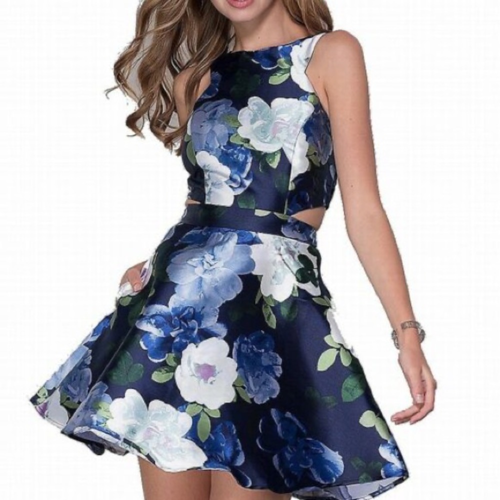 speechless navy blue floral dress